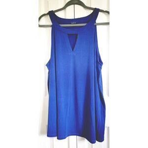 Torrid 3 Royal Blue Keyhole Top Tunic‎ 3X Sleeveless Slinky Stretch
